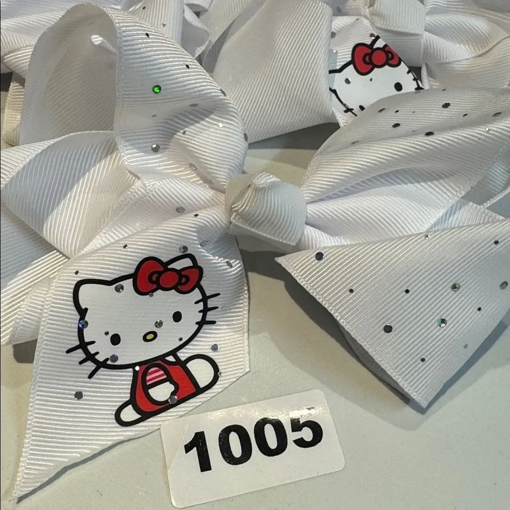 #1005 Hello Kitty‎ White Ribbon Bow Alligator Clip